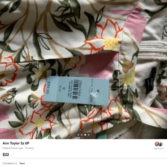 Ann Taylor Midi Dress Sz 6P - Picture 2 of 3